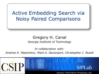 Active Embedding Search via  When bits meet brains:  Noisy Paired Comparisons  Locally competitive