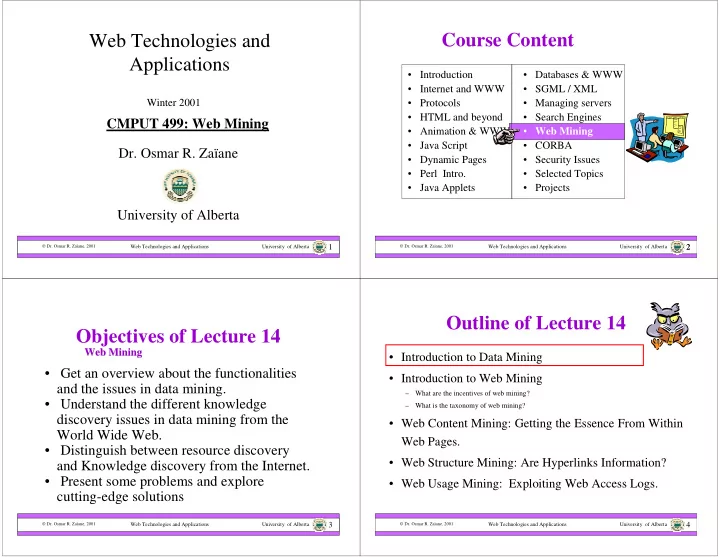 course content web technologies and applications