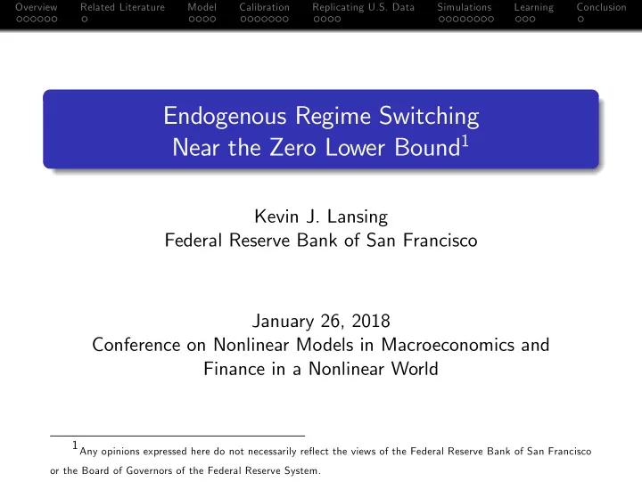 endogenous regime switching