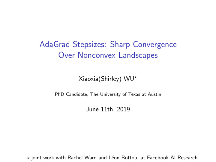 adagrad stepsizes sharp convergence over nonconvex