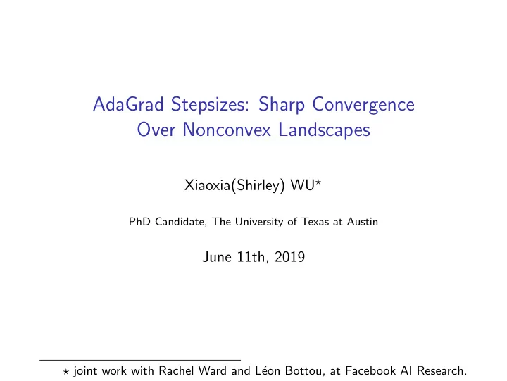 adagrad stepsizes sharp convergence over nonconvex