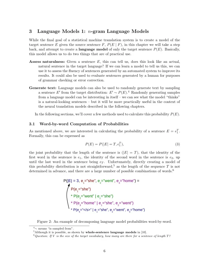 3 language models 1 n gram language models