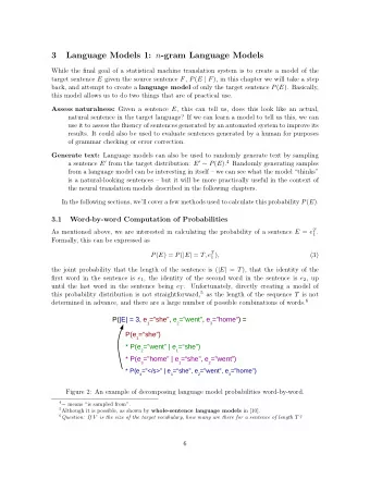 3 Language Models 1: n -gram Language Models  While the final goal of a statistical machine