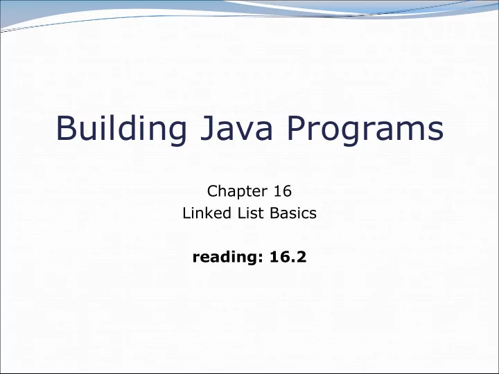 building java programs