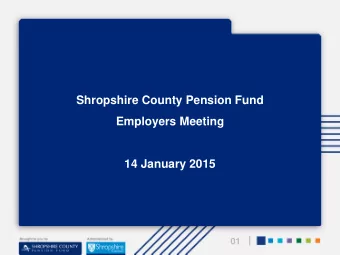 Employers Meeting  14 January 2015  01  Agenda for this morning  Understanding Ill Health
