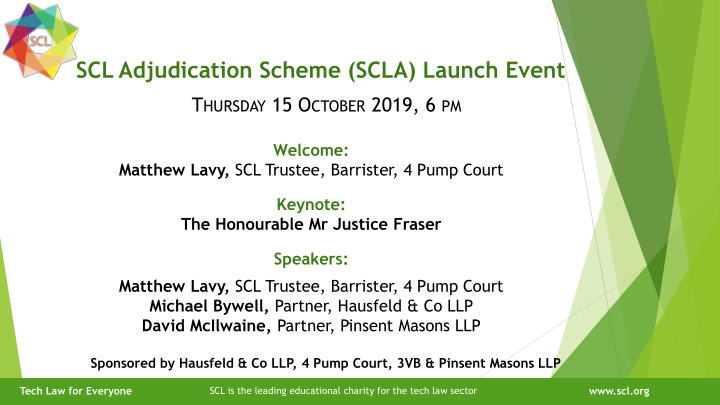 scl adjudication scheme scla launch event