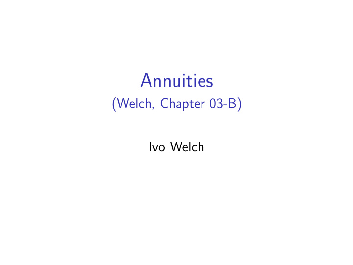 annuities