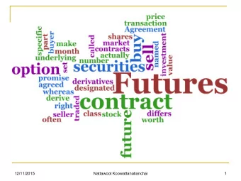 12/11/2015  Nattawoot Koowattanatianchai  1  Derivatives Analysis  Nattawoot Koowattanatianchai