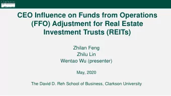 CEO Influence on Funds from Operations  (FFO) Adjustment for Real Estate  Investment Trusts (REITs)