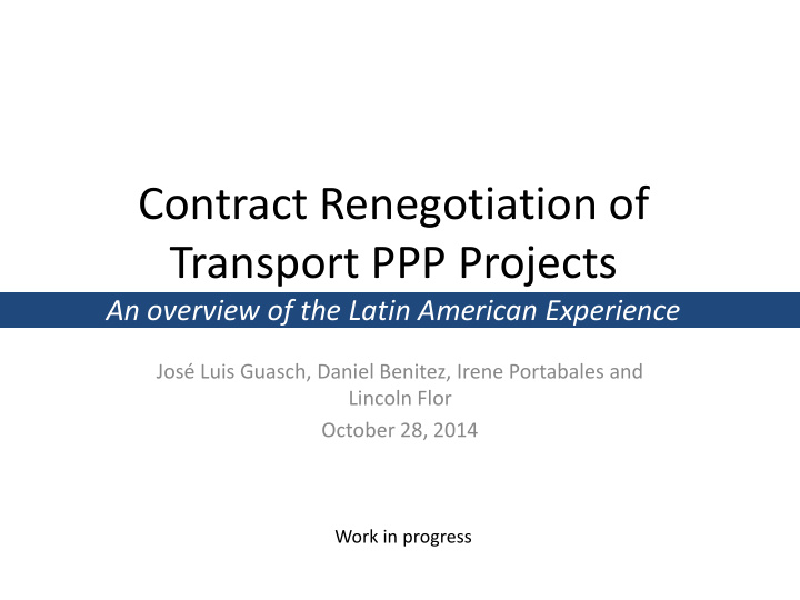 contract renegotiation of