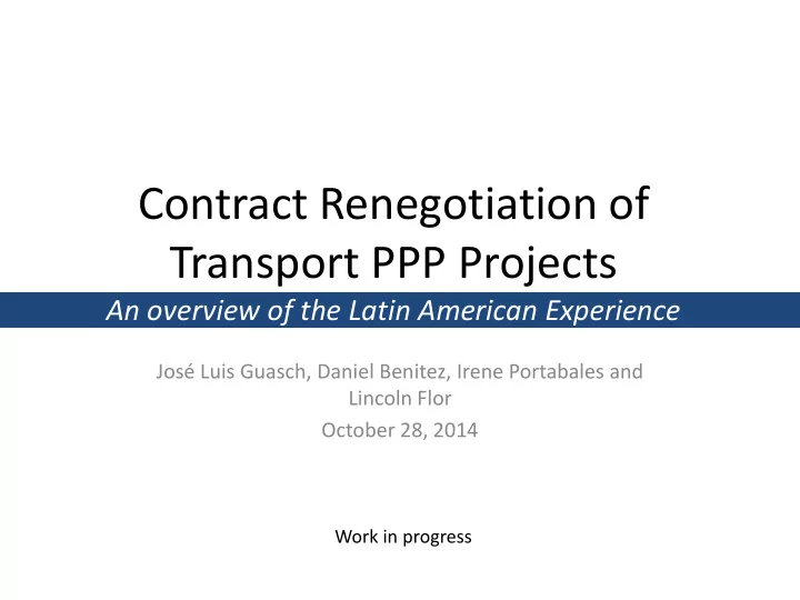 contract renegotiation of