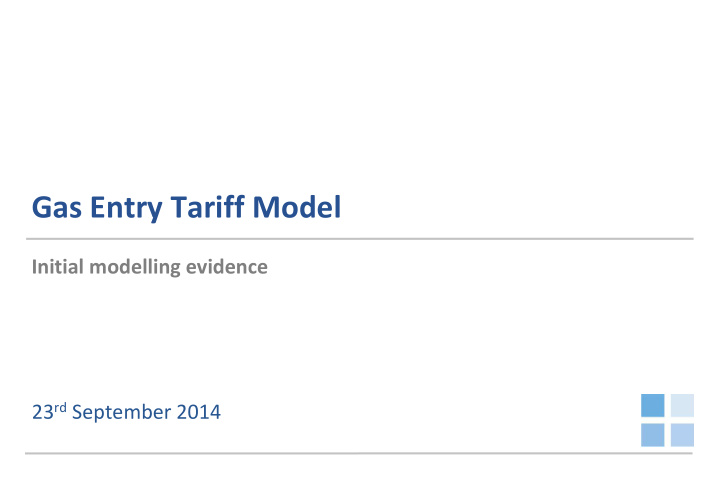 gas entry tariff model