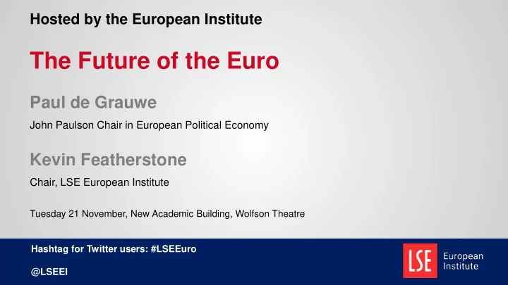 the future of the euro