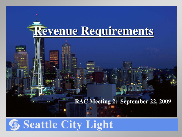 revenue requirements revenue requirements