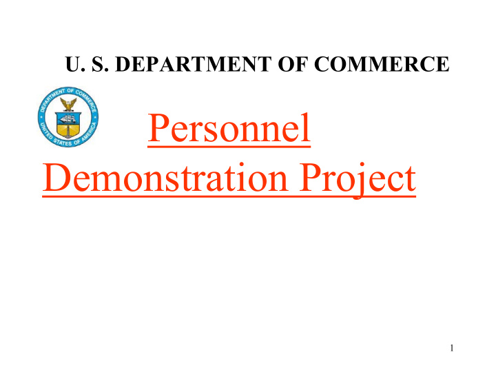 personnel demonstration project