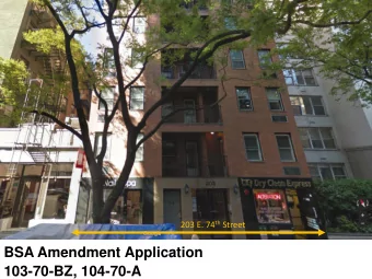 BSA Amendment Application  103-70-BZ, 104-70-A  BSA Variance Background  1970 - BSA variances