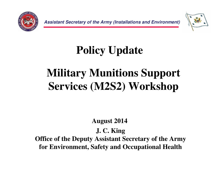 policy update military munitions support services m2s2