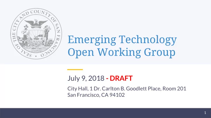 emerging technology open working group