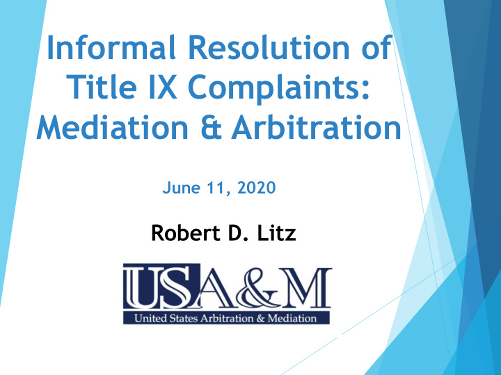 informal resolution of title ix complaints mediation