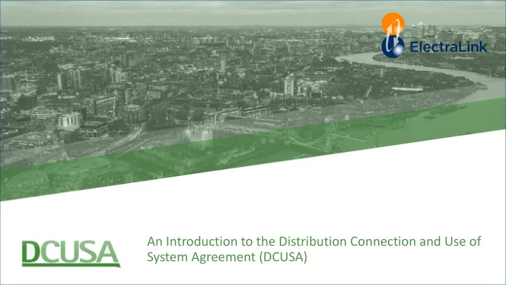 an introduction to the distribution connection and use of