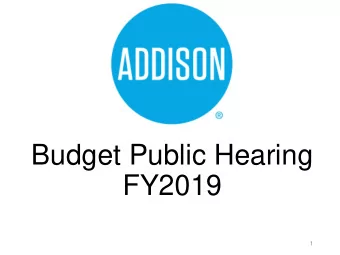 Budget Public Hearing  FY2019  1  General Fund Overview    Outside circle represents  Fines