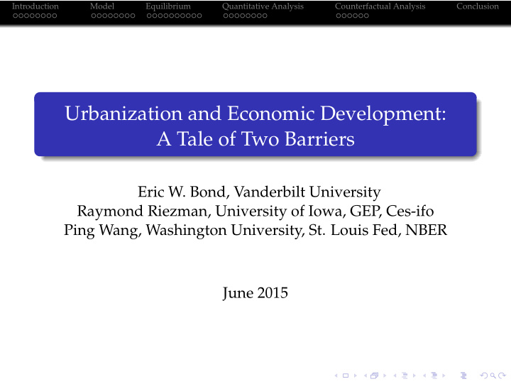 urbanization and economic development a tale of two
