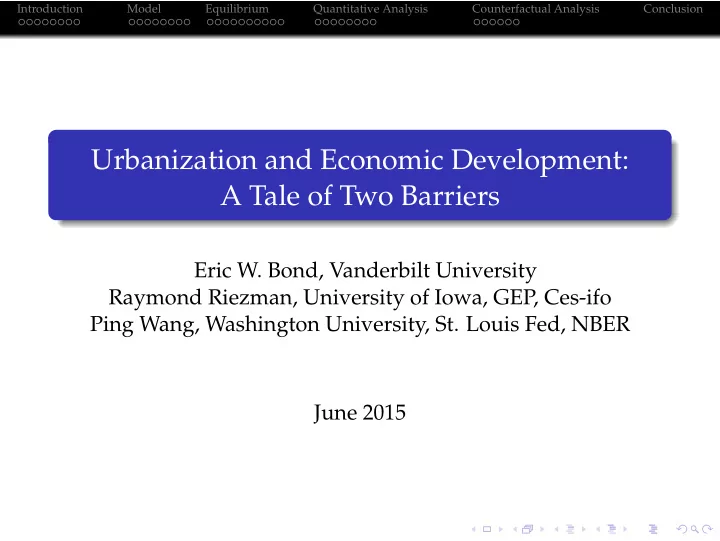 urbanization and economic development a tale of two
