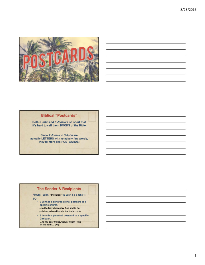 biblical postcards