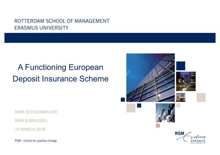 a functioning european deposit insurance scheme