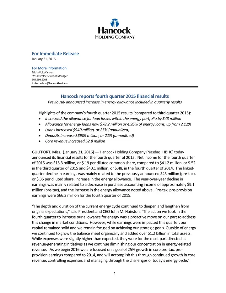 for immediate release january 21 2016 for more