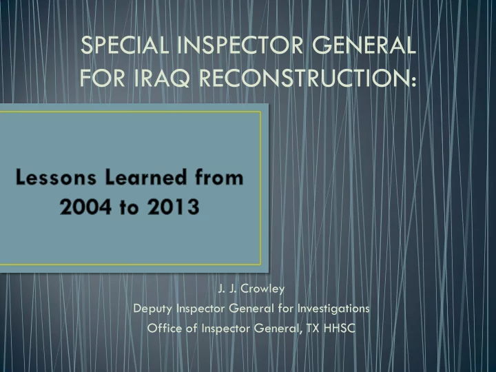special inspector general