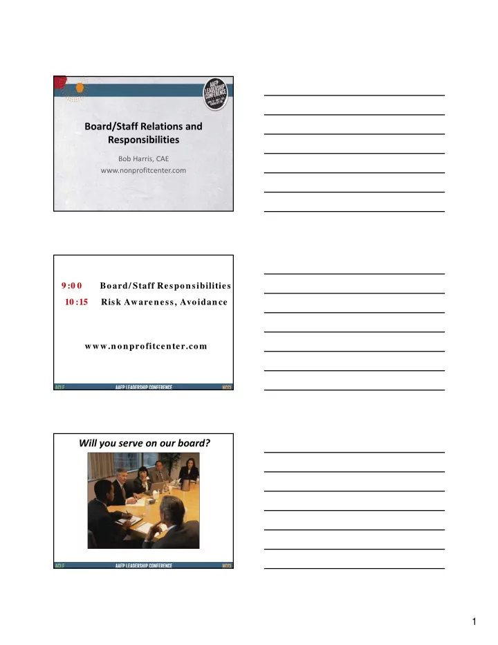 board staff relations and responsibilities
