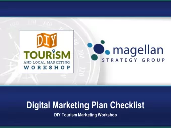 Digital Marketing Plan Checklist  DIY Tourism Marketing Workshop  Is it part of some larger