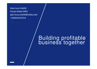 Building profitable  business together