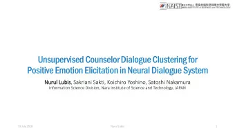 Unsupervised Counselor Dialogue Clustering for  Positive Emotion Elicitation in Neural Dialogue