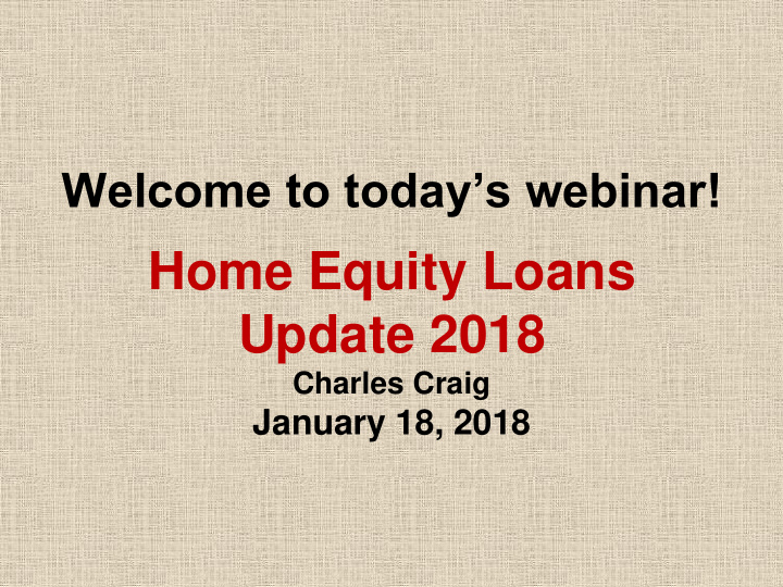 home equity loans update 2018