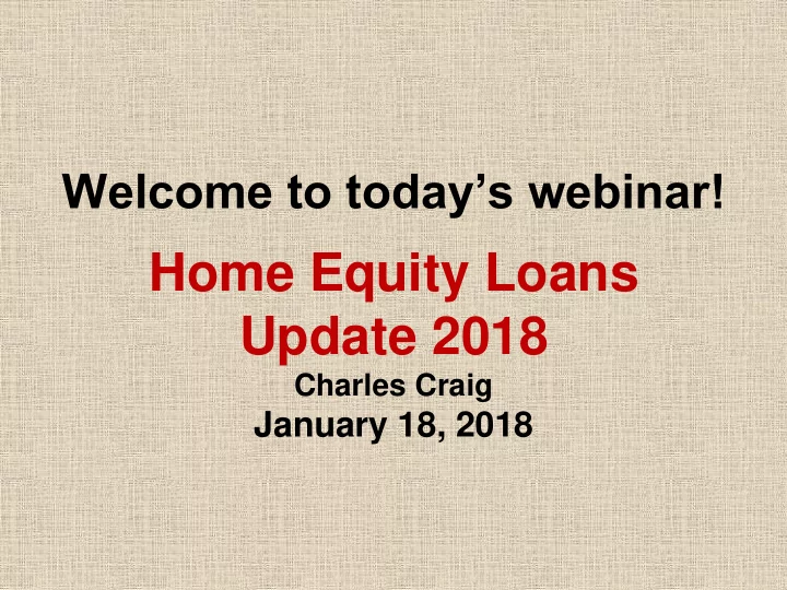 home equity loans update 2018