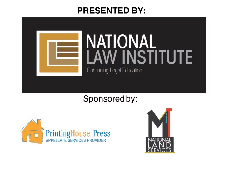 presented by sponsored by the appellate process at the
