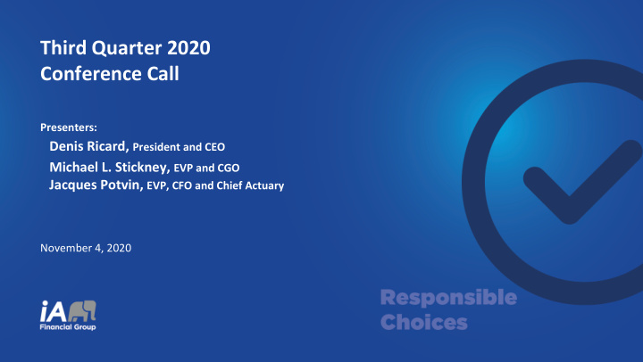 third quarter 2020 conference call