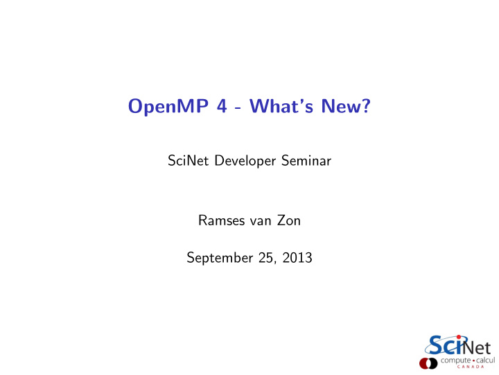openmp 4 what s new