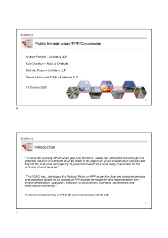 Public Infrastructure/PPP/Concession  Andrew Penfold  Linklaters LLP  Kofo Dosekun  Aluko