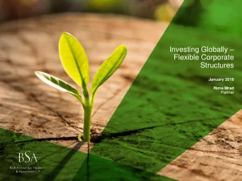 Investing Globally   Flexible Corporate  Structures  January 2019  Rima Mrad  Partner  Contents