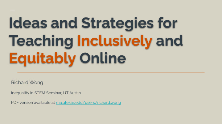ideas and strategies for teaching inclusively and