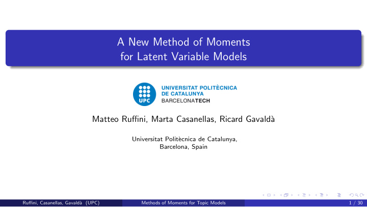 a new method of moments for latent variable models