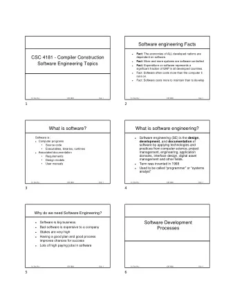 Software engineering Facts Fact : The economies of ALL developed nations are    CSC 4181 -
