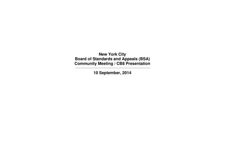 new york city board of standards and appeals bsa
