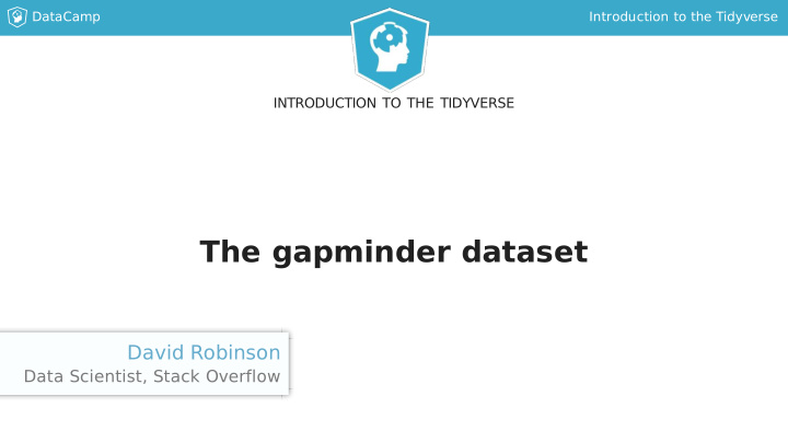 the gapminder dataset