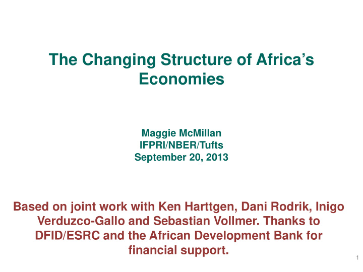 the changing structure of africa s economies