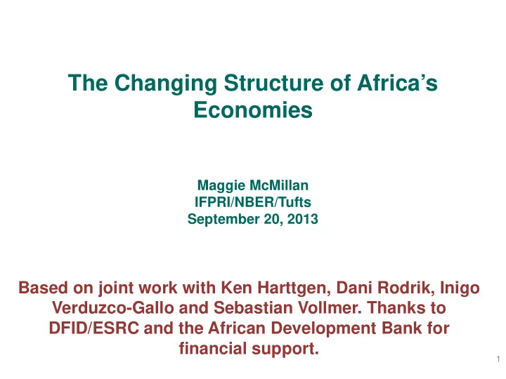the changing structure of africa s economies