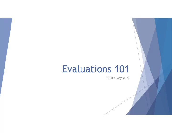 evaluations 101